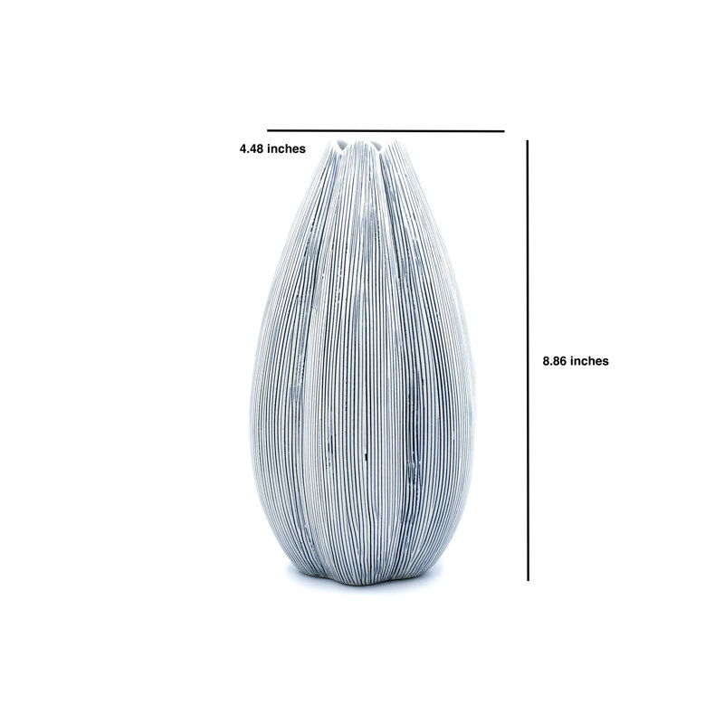 Bassey Handmade Table Vase, 8.9" H x 4.5" W x 4.5" D, Blue