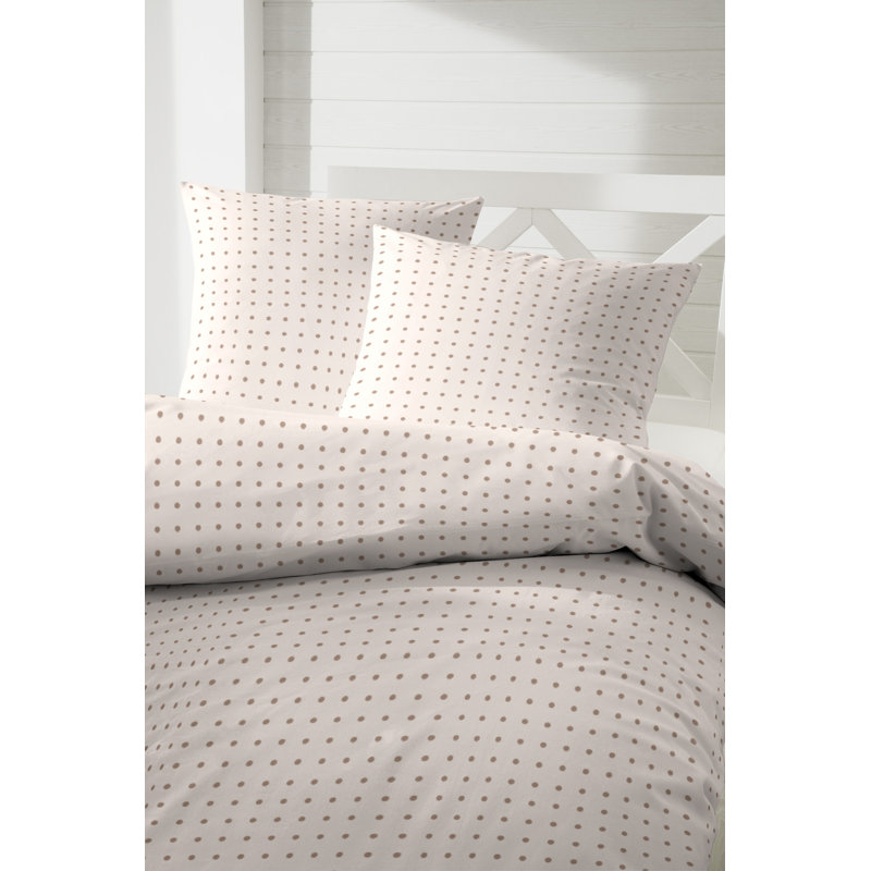Defiance Cotton 190 TC Duvet Cover Set, Taupe, 155 x 220 cm - 1 Pillowcase (80 x 80 cm)