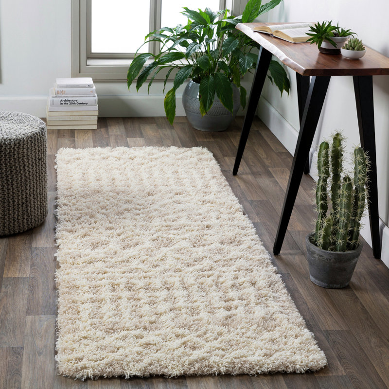 Geometric Shag Area Rug, Runner 79 x 221cm