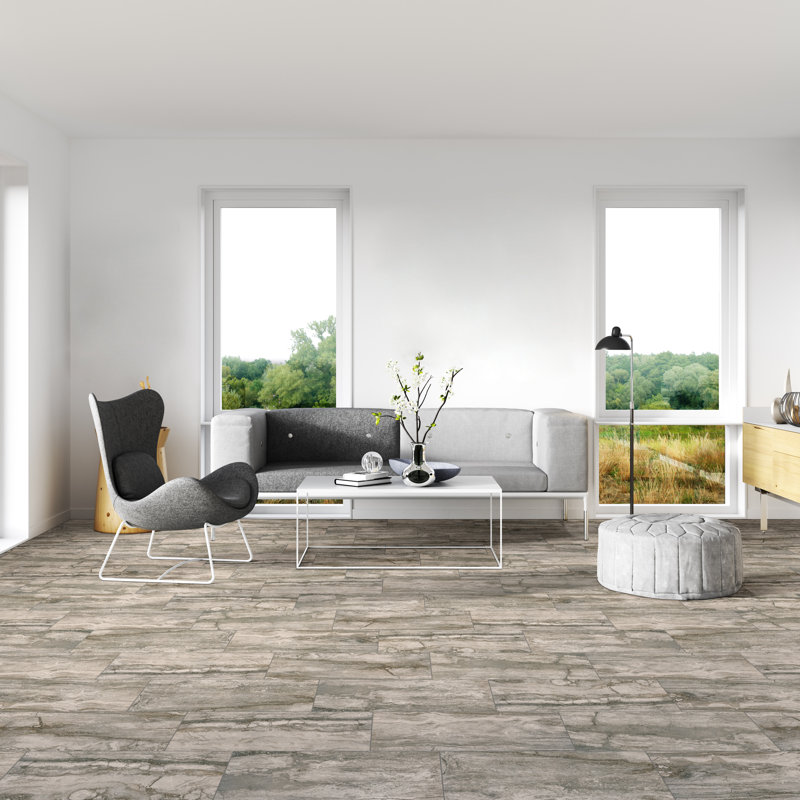 Beraldi 12 in. x 24 in. Matte Porcelain Stone Look Floor and Wall Tile, Basalt