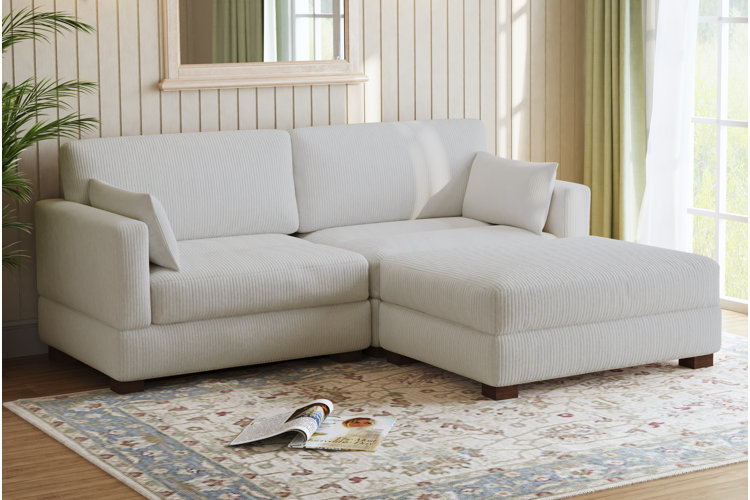 Maelina Three-Piece Corduroy Sectional