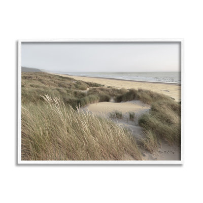" Muted Beach Coast Tall Grassy Dunes Distant Mountains " by Alan Majchrowicz