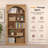 Solid Wood 5-Shelf Arched Bookcase