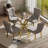 5-Piece Modern Round Pedestal Dining Set with Velvet Tufted Dining Chair for Dining Room and Living Room-588075085-588075187-588075186