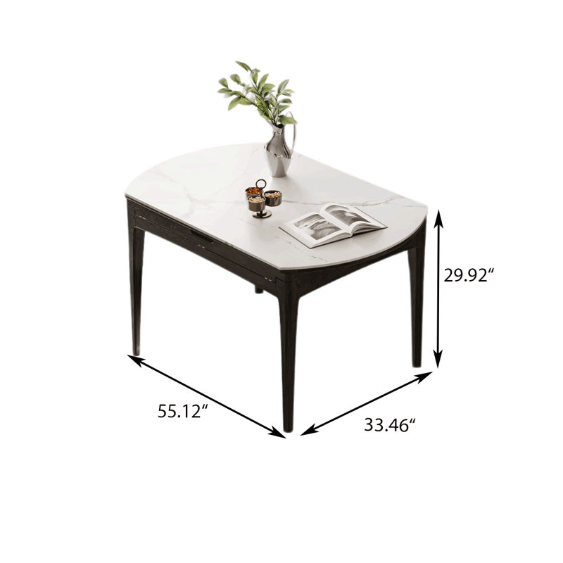Modern Minimalist Foldable Dining Table, 29.92" H x 33.46" W x 55.12" D