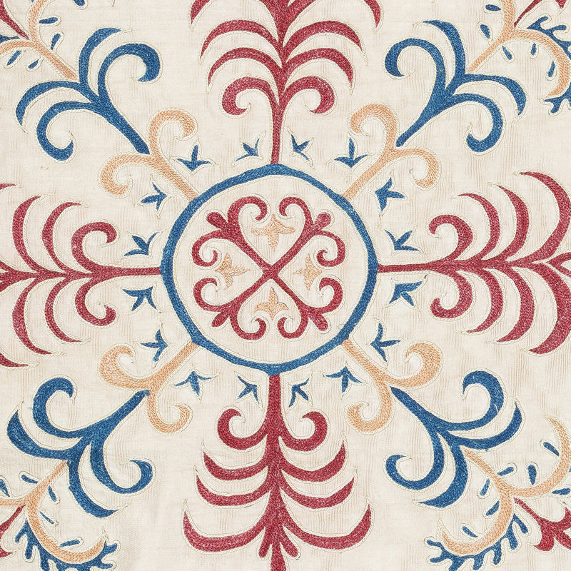 Housse de coussin traditionnelle en soie. Coussin brodé. Nouveau coussin décoratif., Crème floral 90, Carré 21 po