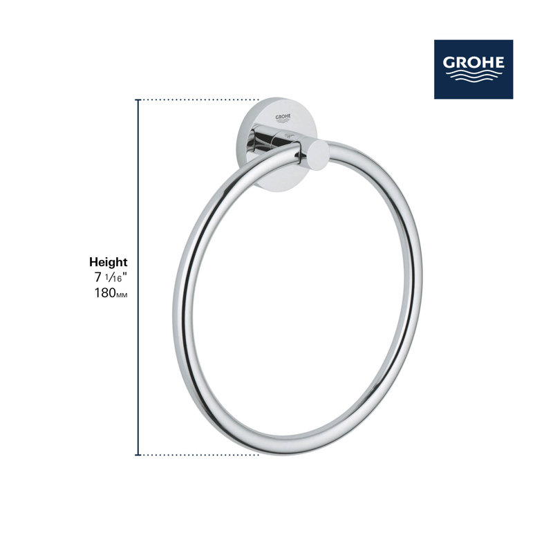 ESSENTIAL 8" Towel Ring, Matte Black