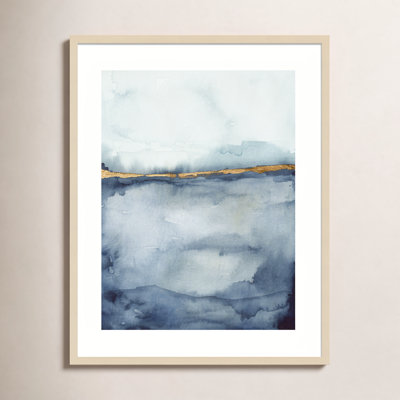 «Coastal Horizon II» par Victoria Borges - Reproduction d'art graphique sur papier encadré