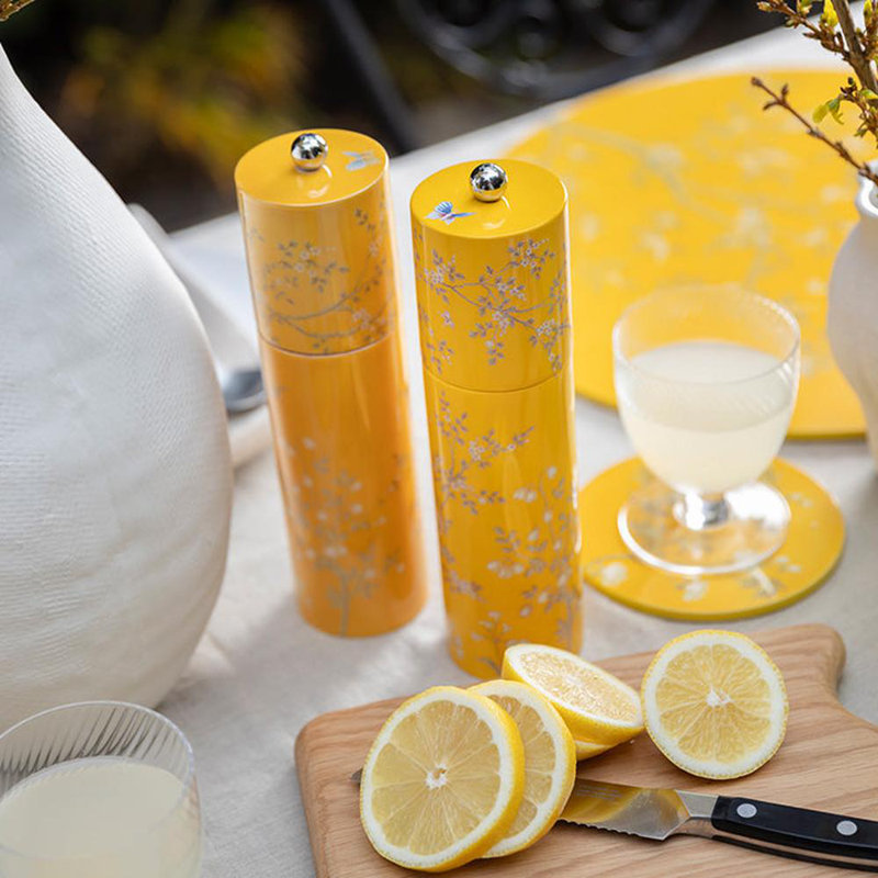 Moulin à sel ou à poivre Chinoiserie, Jaune