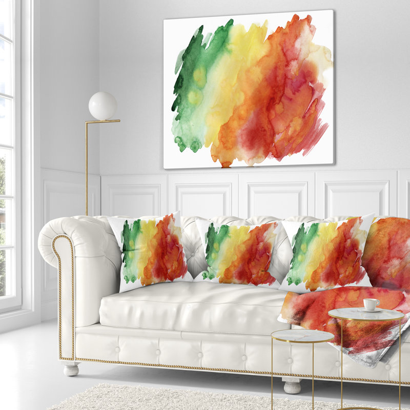  Coussin abstrait à explosion de couleurs, Rectangulaire, 12 po x 20 po