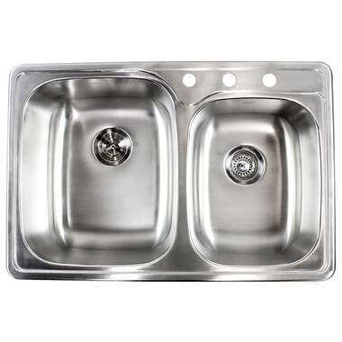 vidaXL Kitchen Sink with Drainer Set Silver 31.5x19.7x6.1 Stainless Steel