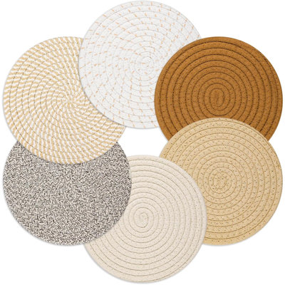 8"" Trivets for Hot pots and Pans, 6 Heat Resistant Hot Pads, Pot Holders for Kitchen