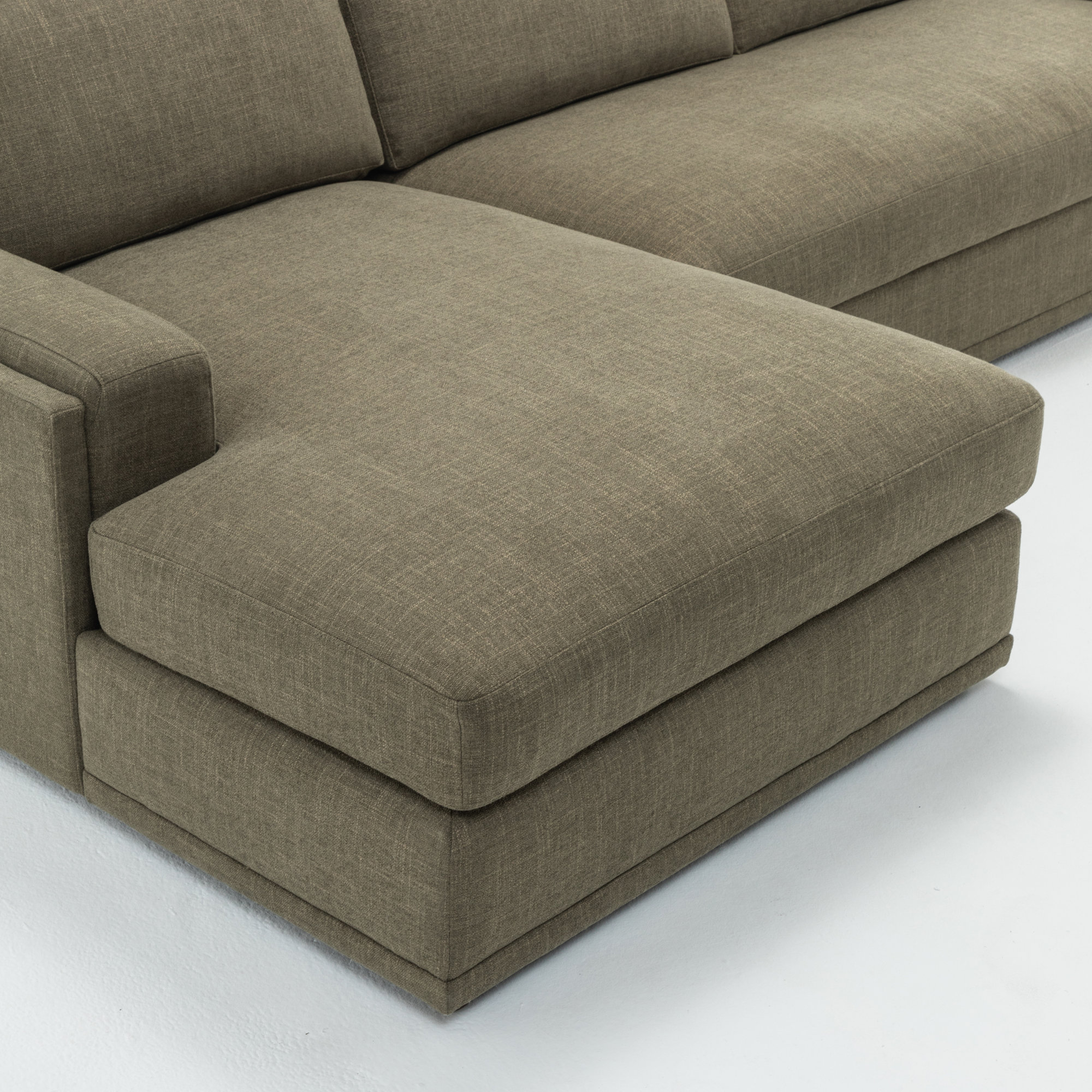 Essex 2-Piece 118" Upholstered Sectional, Green Cotton Blend, Left Hand Facing