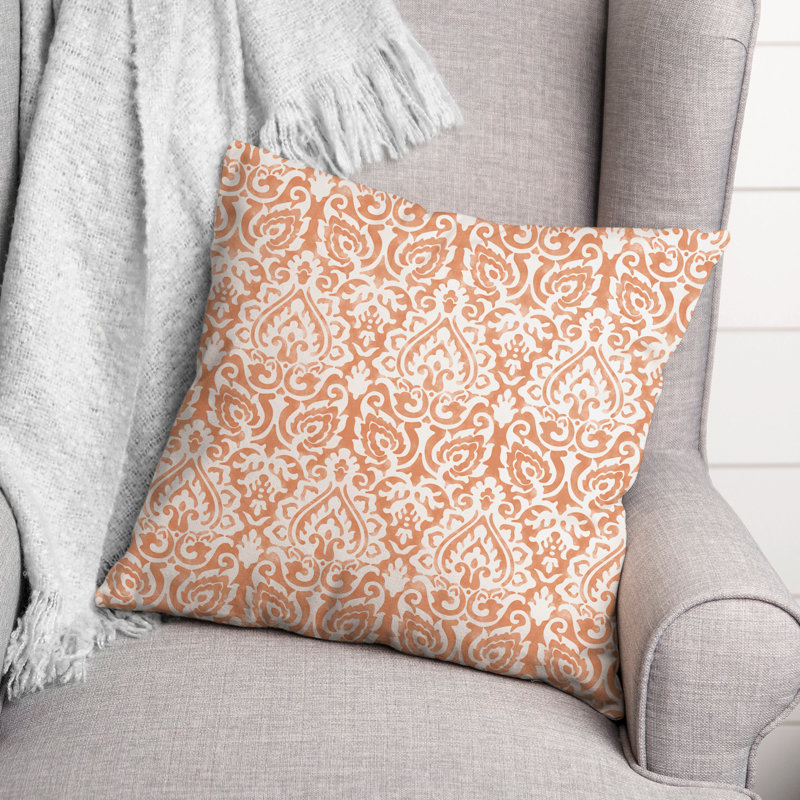 Damask Reversible Throw Pillow, 16" x 16"