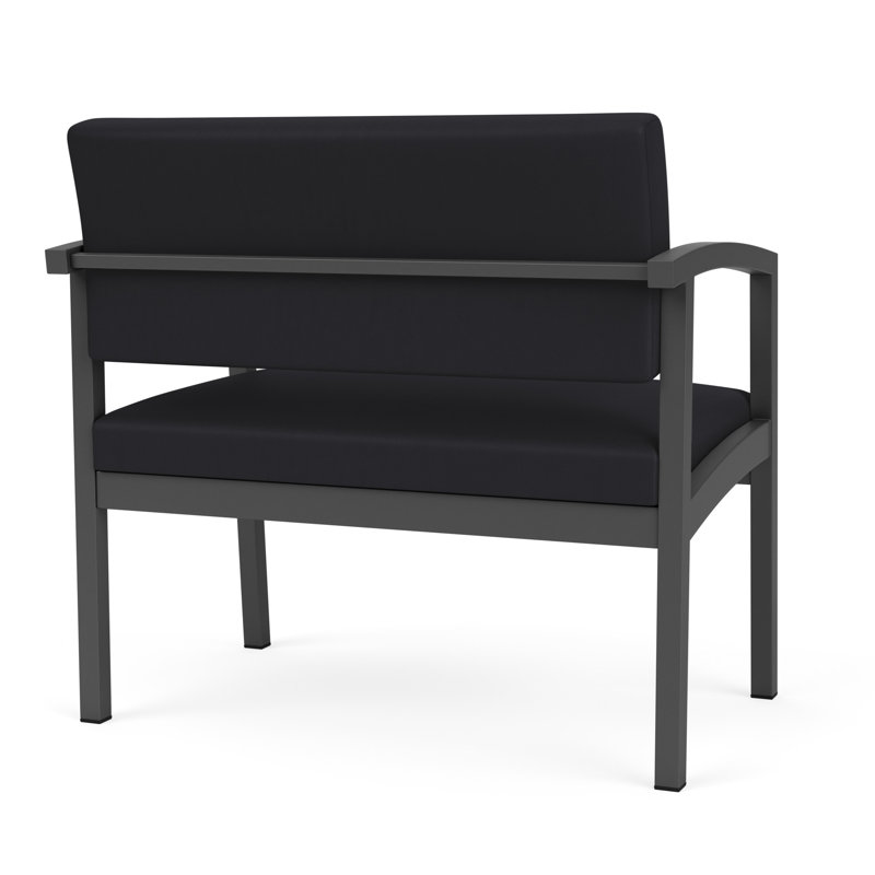 Chaise en acier Lenox, Gris anthracite, Noir Patriot Plus - nettoyez le vinyle avec un lin