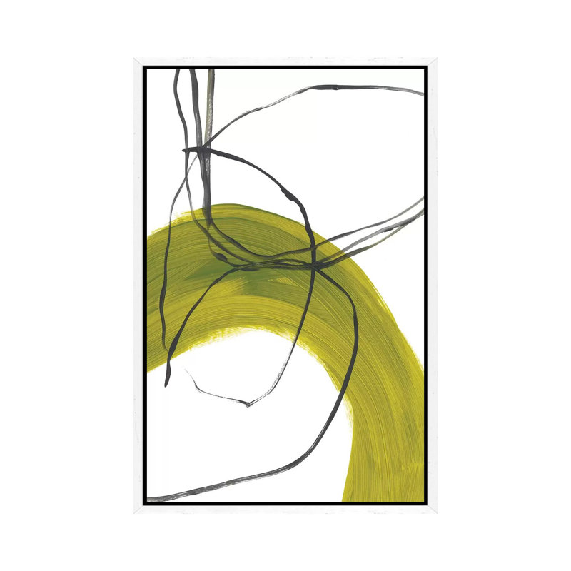Citron Fusion No. 1 by Bronwyn Baker - Painting on Canvas, White Framed, 66.04cm H x 45.72cm W x 3.81cm D
