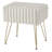 Modern Striped Faux Fur Vanity Stool with Metal Legs, Makeup Ottoman & Footrest for Bedroom-1132620983