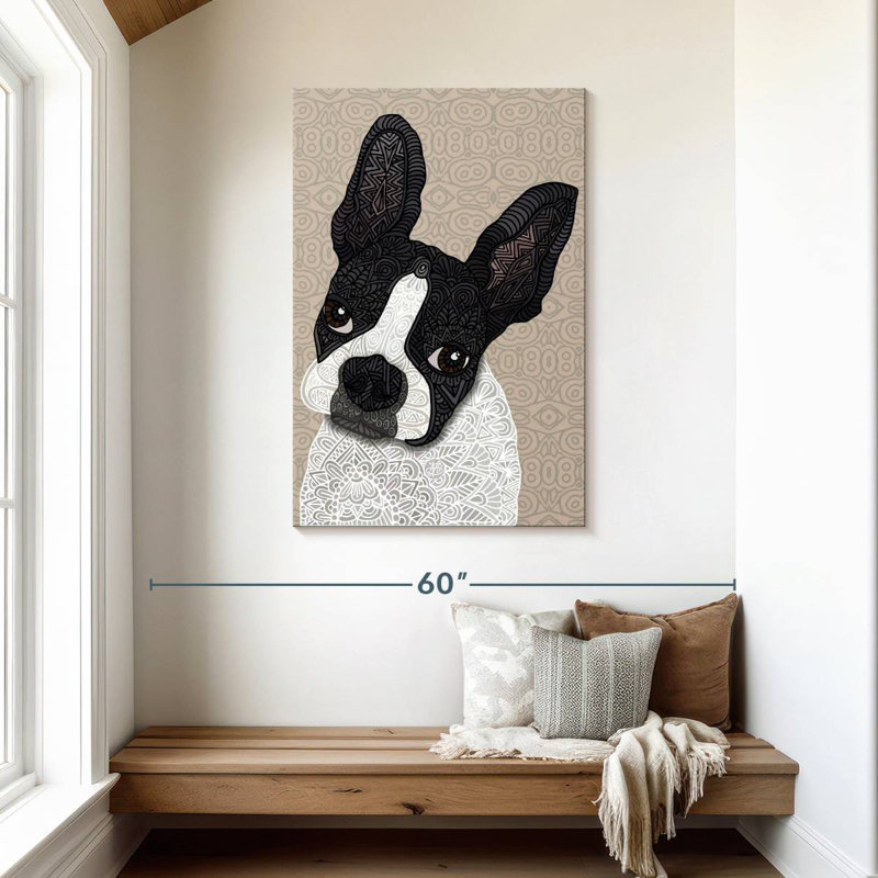 Brampt Patterned Boston Terrier, 45" H x 30" W