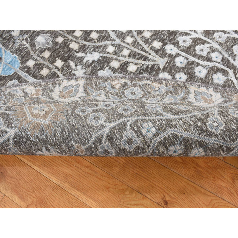 10'x10' Brown Cypress Tree Design Silk with Wool Hand Knotted Round Rug 506568781F814D2E9C3146EF88CD9FA9