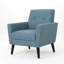 Fauteuil d'appoint moderne bleu, revêtu de tissu pour un salon confortable
