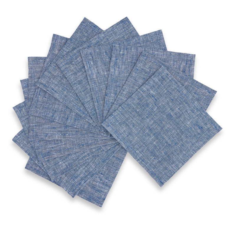 100% Pure Linen Cocktail Napkins - Athena, 6" x 6", Yellow