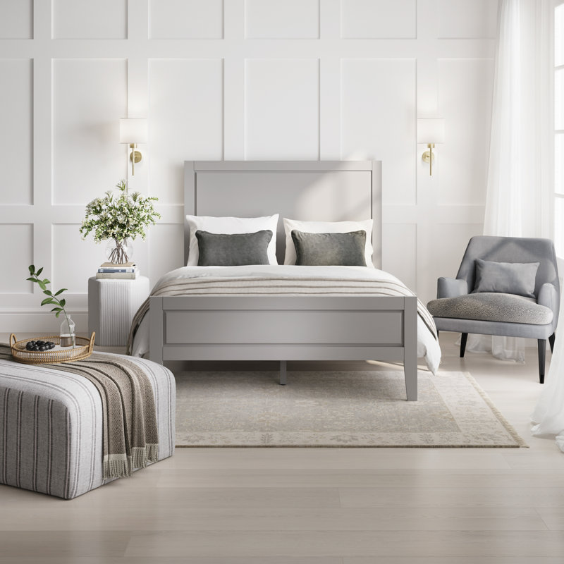 BAY WOODEN BED, Kingsize (5'), Grey