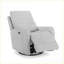 Recliners, Modern 30\" Swivel Power Recliner Arm Chair | Heathered Light Grey Polyester