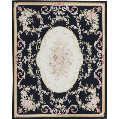 Aubusson Hand Knotted Wool Oriental Area Rug