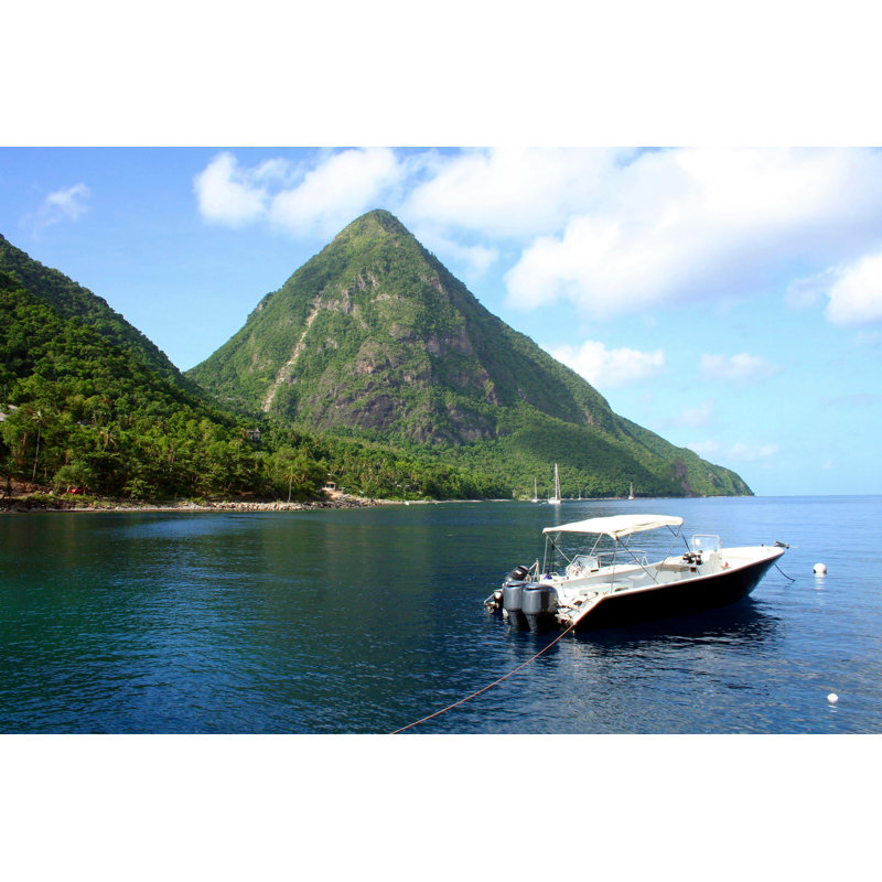 The Pitons In St Lucia by Ridgers - Wrapped Canvas Print, 30cm H x 46cm W