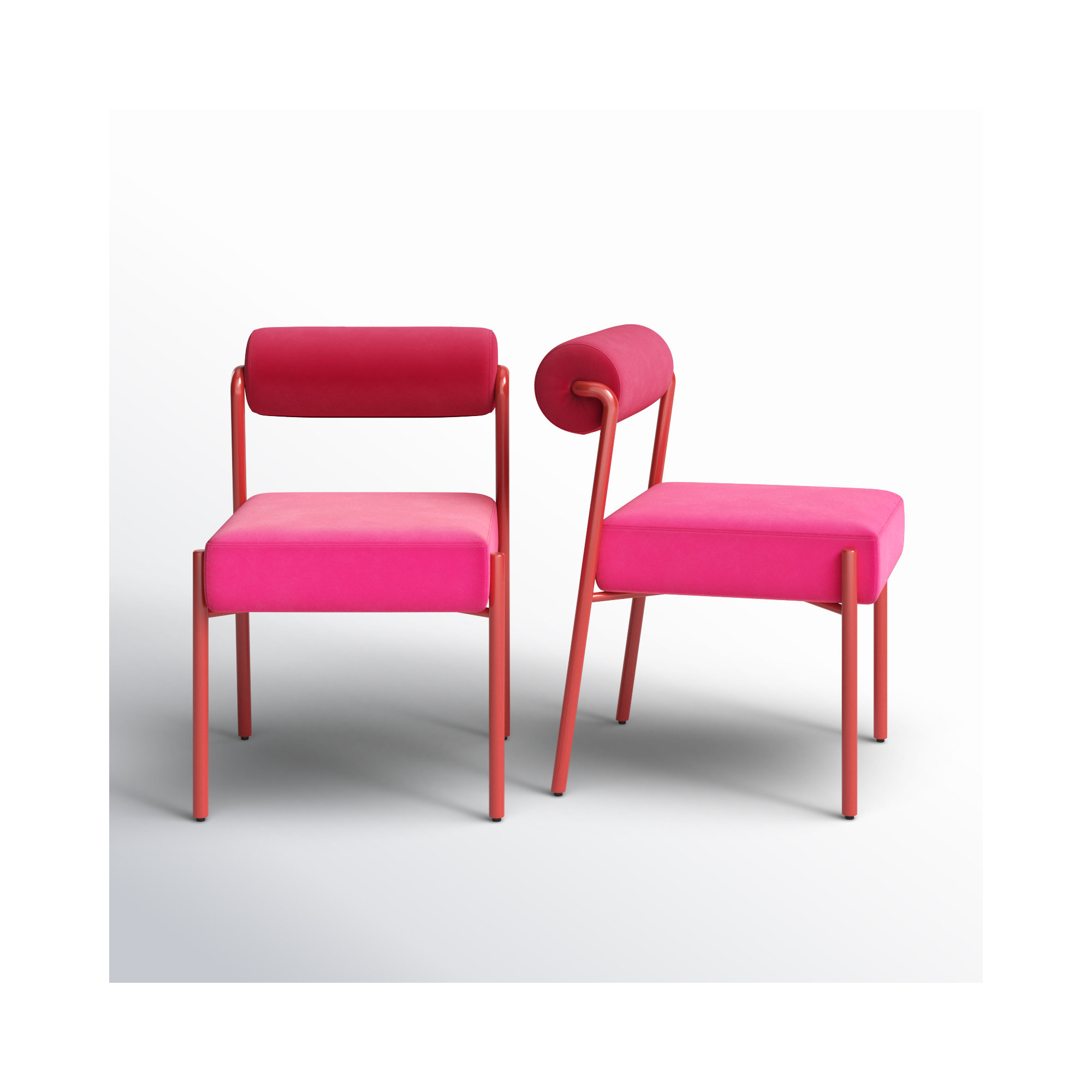 Grete Side Chair, Red, Pink/Red