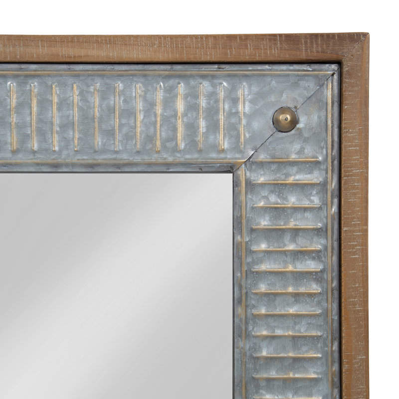 Miroir décoratif Mariska, Brun rustique, 39 po x 27 po