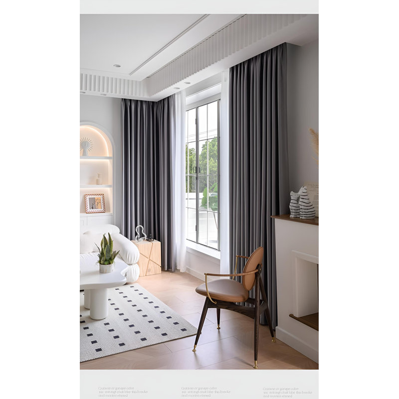 Reida Room Darkening Curtain Single Panel, 78.74" W x 106.3" L