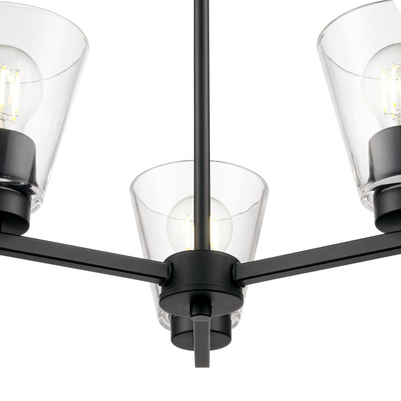 Lustre 3 lumières 18 po Swanson - noir mat, Noir mat