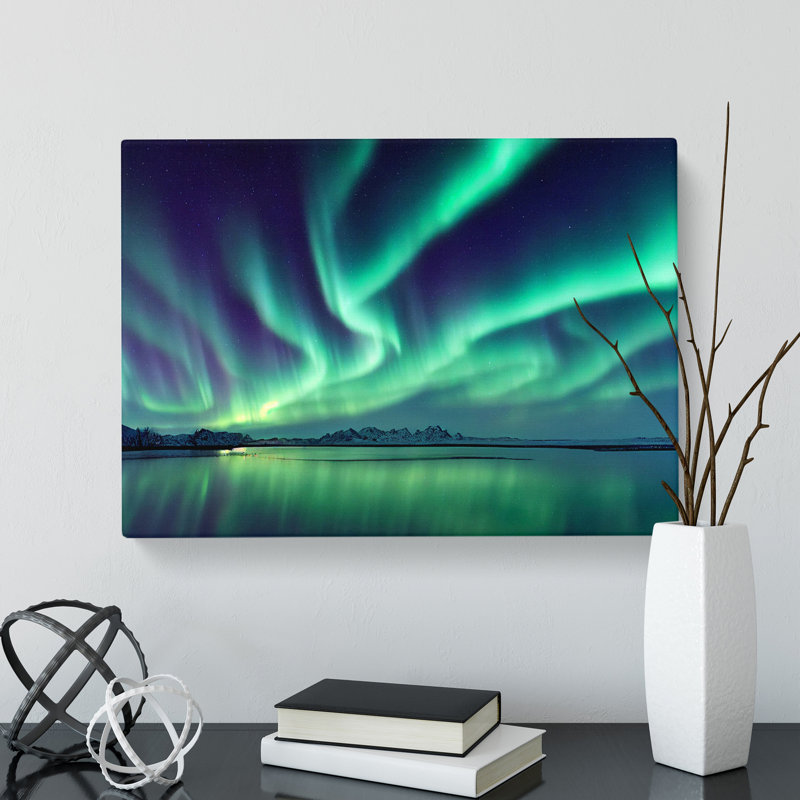 Tranquil Northern Lights - Wrapped Canvas, 35cm H x 50cm W x 3cm D