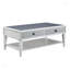 Table basse Iannah avec rangement, en gris rustique et blanc vieilli
