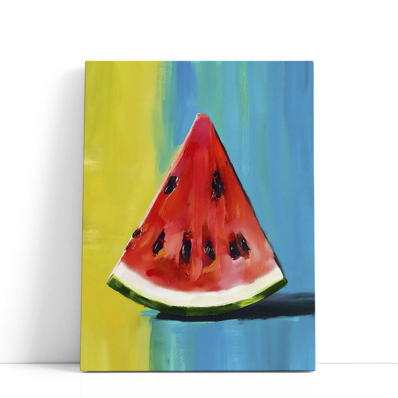 Watermelon Slice - reproduction d'art sur toile, H 32 po x l 24 po