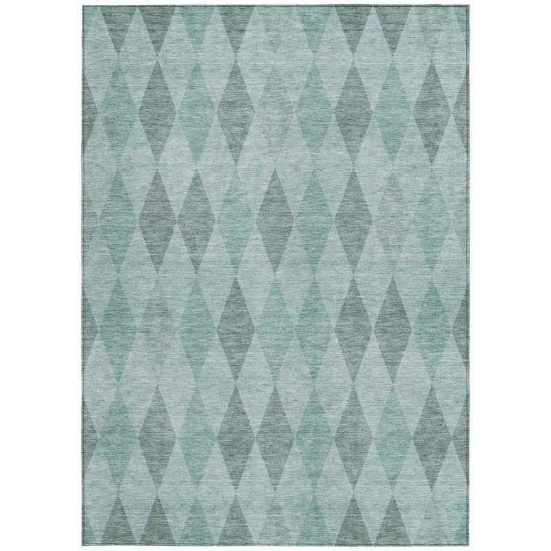 Tapis extérieur lavable antidérapant 10 pi x 14 pi bleu sarcelle