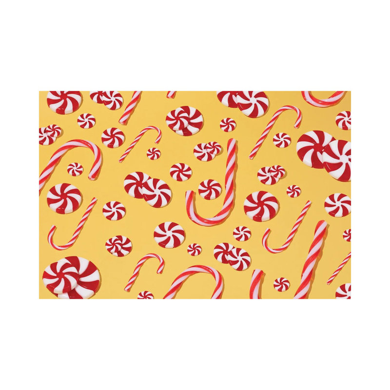 Candy Cane Pattern - Wall Art Print - Wrapped Canvas