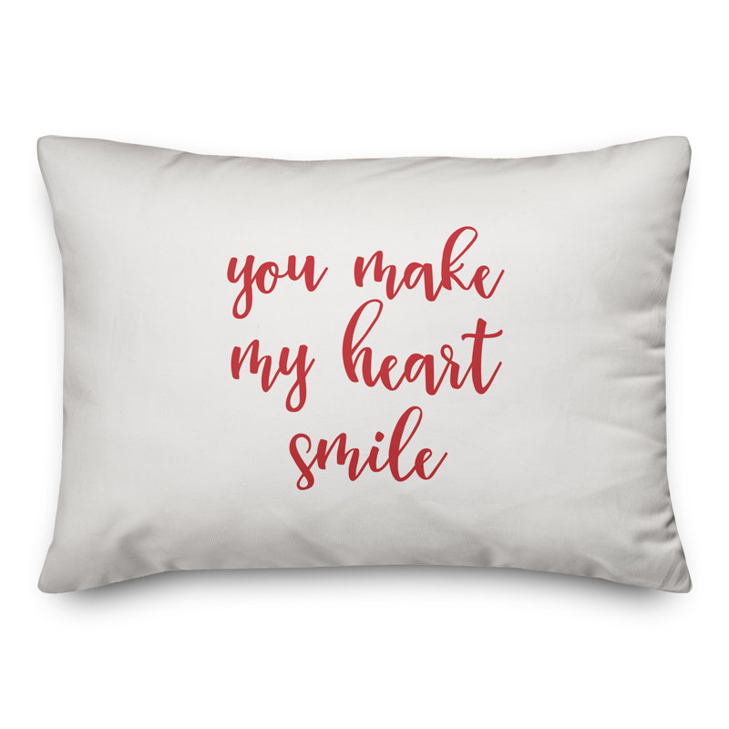  Coussin You You My My Heart Smile, Rouge / blanc