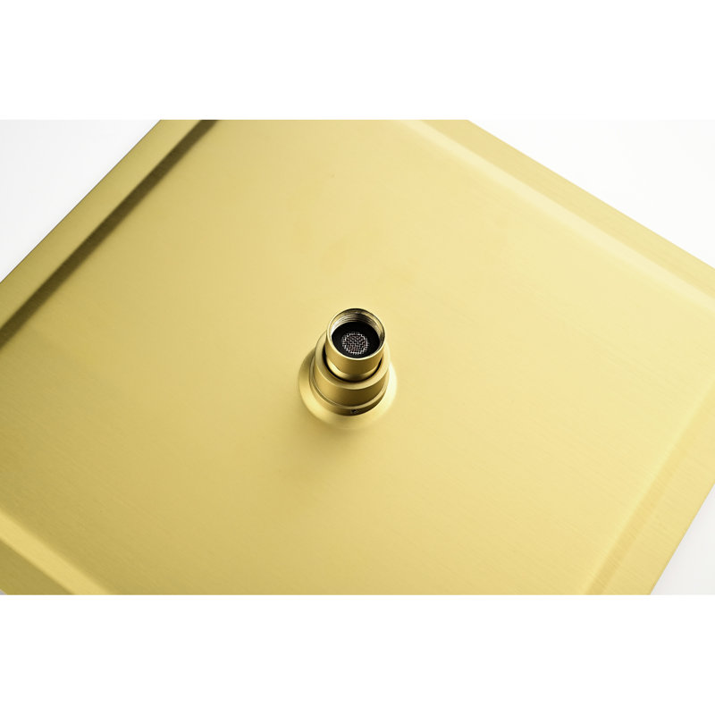 Stainless Steel Shower Head In Brushed Gold - High Rain, Water Saving, Easy To Clean Nozzle, Compatible With All Standard Arm Styles Self-cleaning, Fits Installations