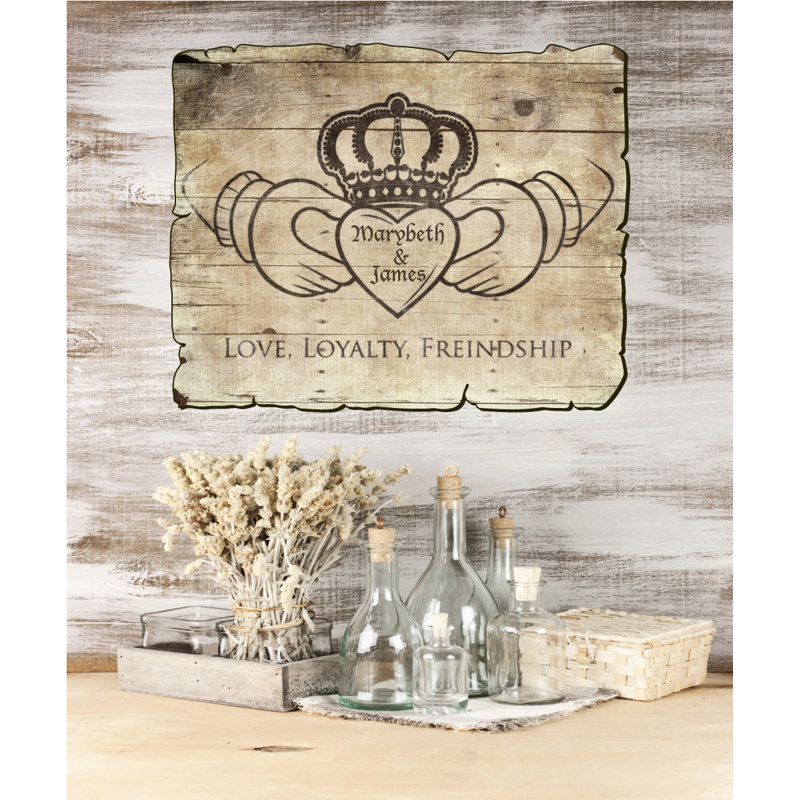 Décalques muraux love loyauté et amitié, H 16 po x l 24 po x P 0,32 po