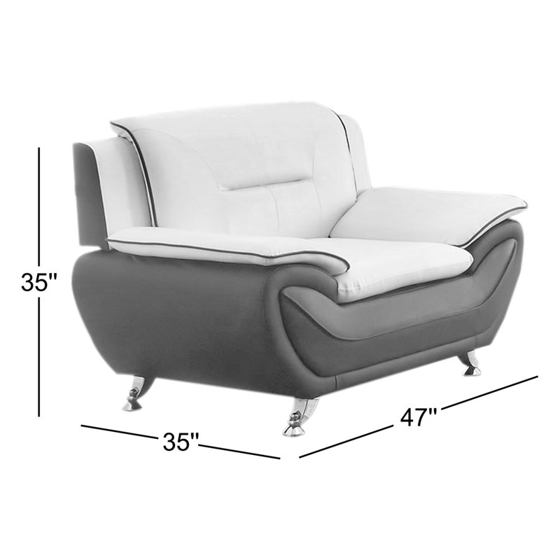 Hallatrow Faux Leather Club Chair, Black/Beige Faux Leather