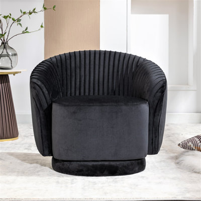 Milvo Velvet Swivel Barrel Chair