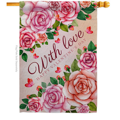 Avo Double Sided 40'' H x 28'' W Polyester Valentine's Day Banner