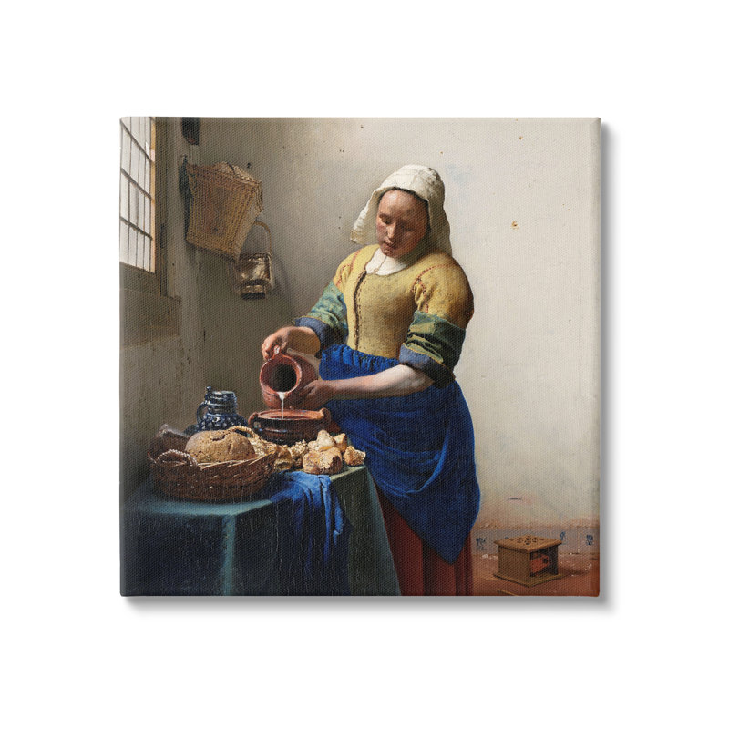 The Kitchen Maid by One1000paintings - Wrapped Canvas Painting, 17" H x 17" W x 1.5" D