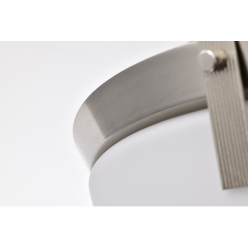 Plafonnier semi-encastré en verre Ruri, Nickel brossé