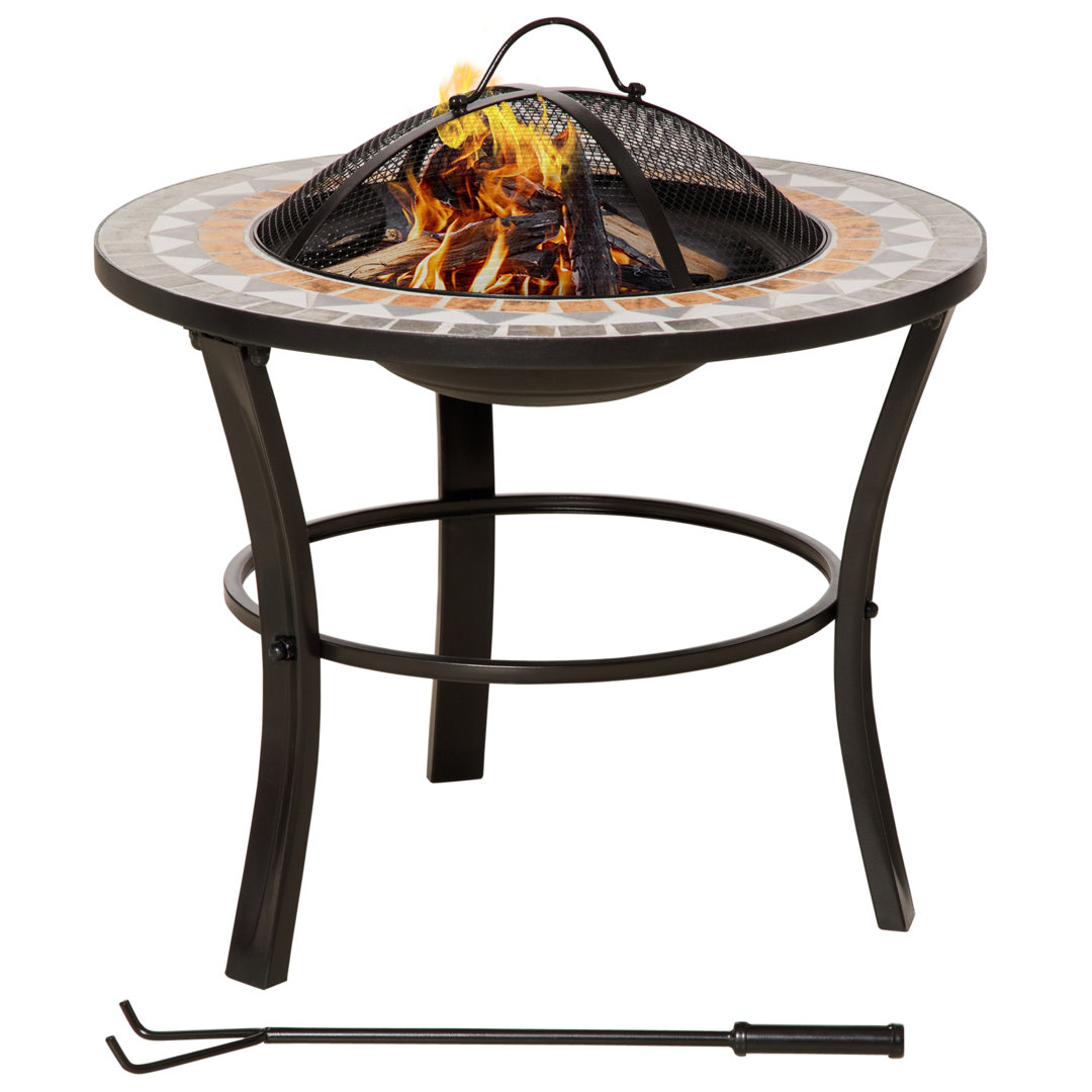Tynemouth 57Cm H x 60Cm W Steel Wood Burning Outdoor Fire Pit Table