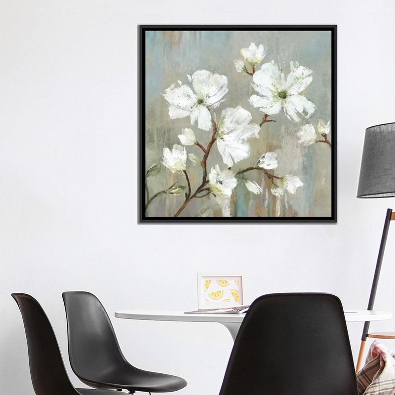 «Sweetbay Magnolia I», reproduction sur toile, H 18 po x l 18 po x P 1,5 po, Toile encadrée noire, Pas de tapis