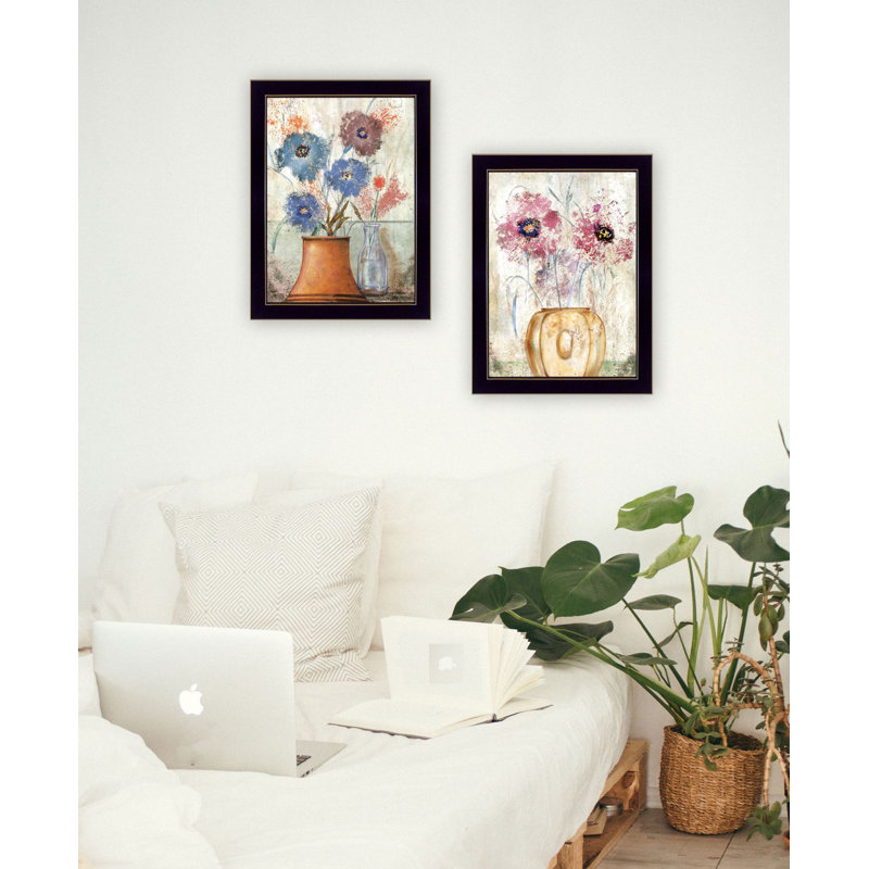 «Floral Dreams I & II», art mural encadré pour le salon, reproduction d'art mural pour la maison, art mural de chambre à coucher par Ed Wargo 2 - pièces