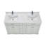 Meuble-lavabo double 60 po en bois massif avec plateau en pierre reconstituée 1 po-508047319